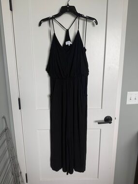 Soma Black Women's Jumpsuit with Thin Straps
size Medium with built in shelf bra